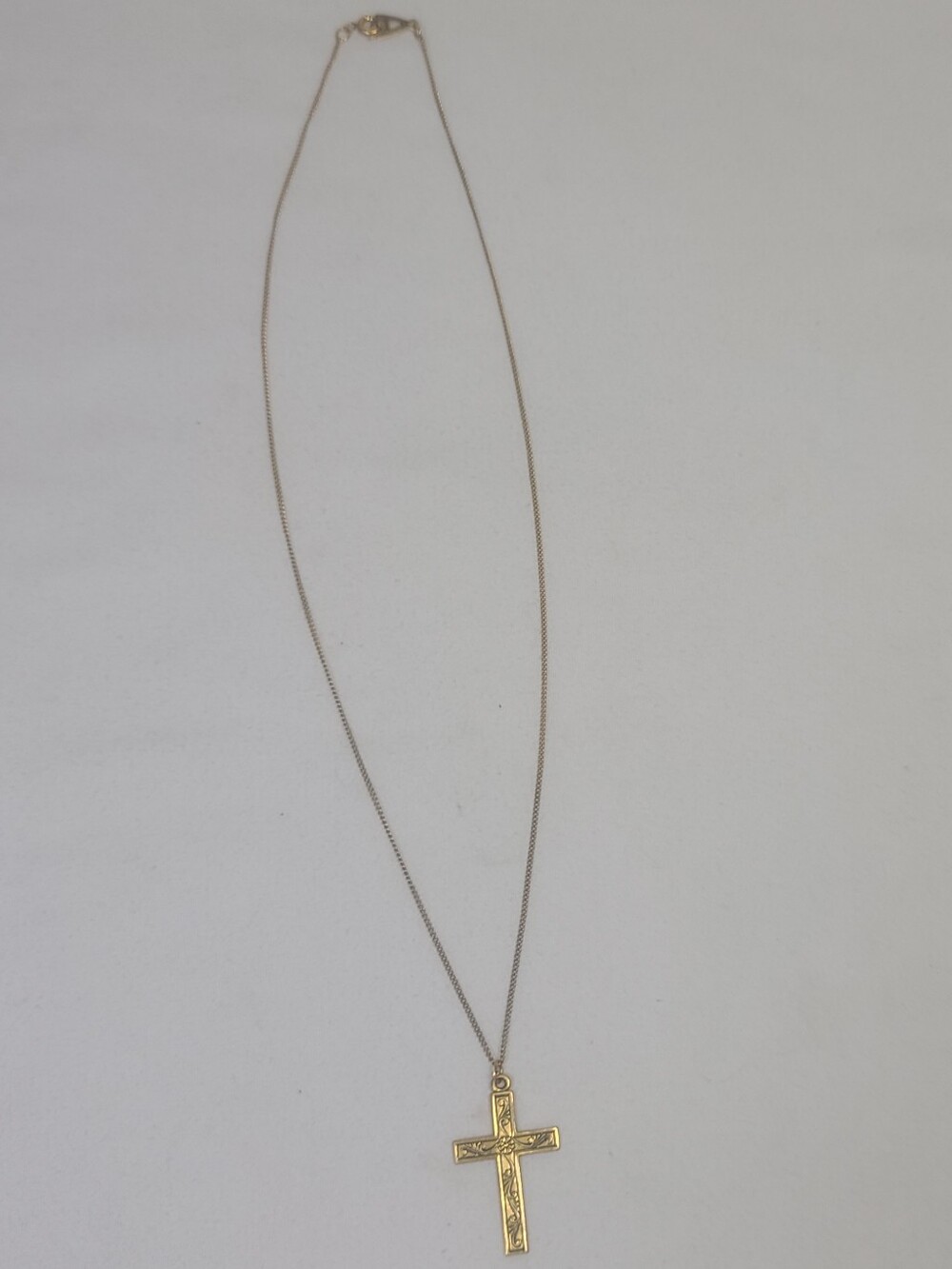 Artistry TM 12k Gold Filled Floral Black Enamel Filigree Cross Pendant Necklace - Picture 2 of 7